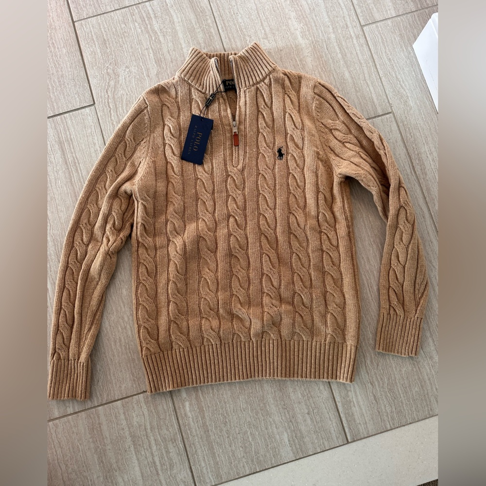 Ralph Lauren Tan Cable Knit Sweater